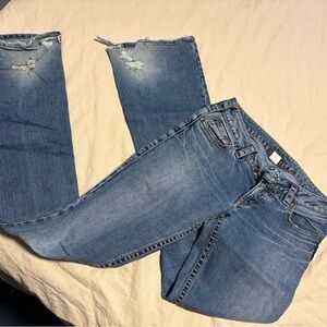 Silver Jeans Light Blue Distressed Boyfriend Jeans